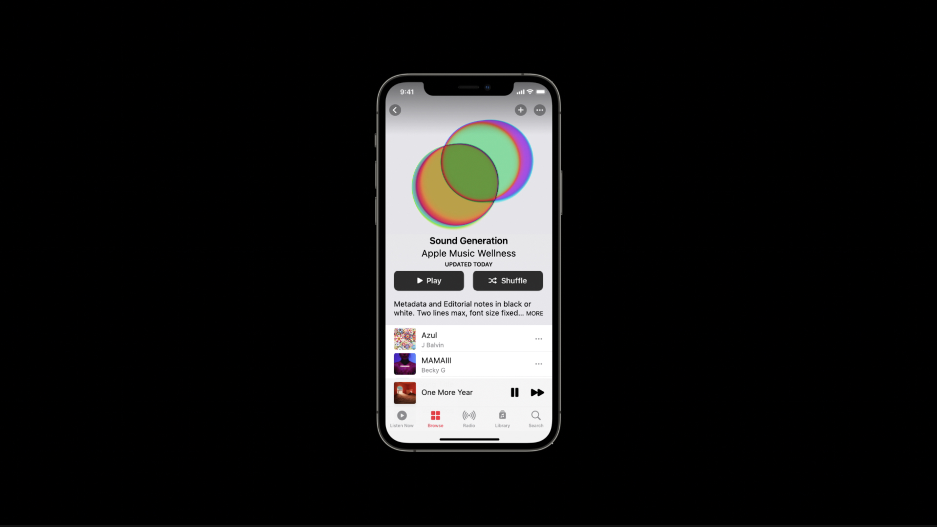 Apple Music, Sound Generation Playlist