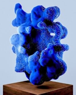 Abstract cgi sculpture in blue 